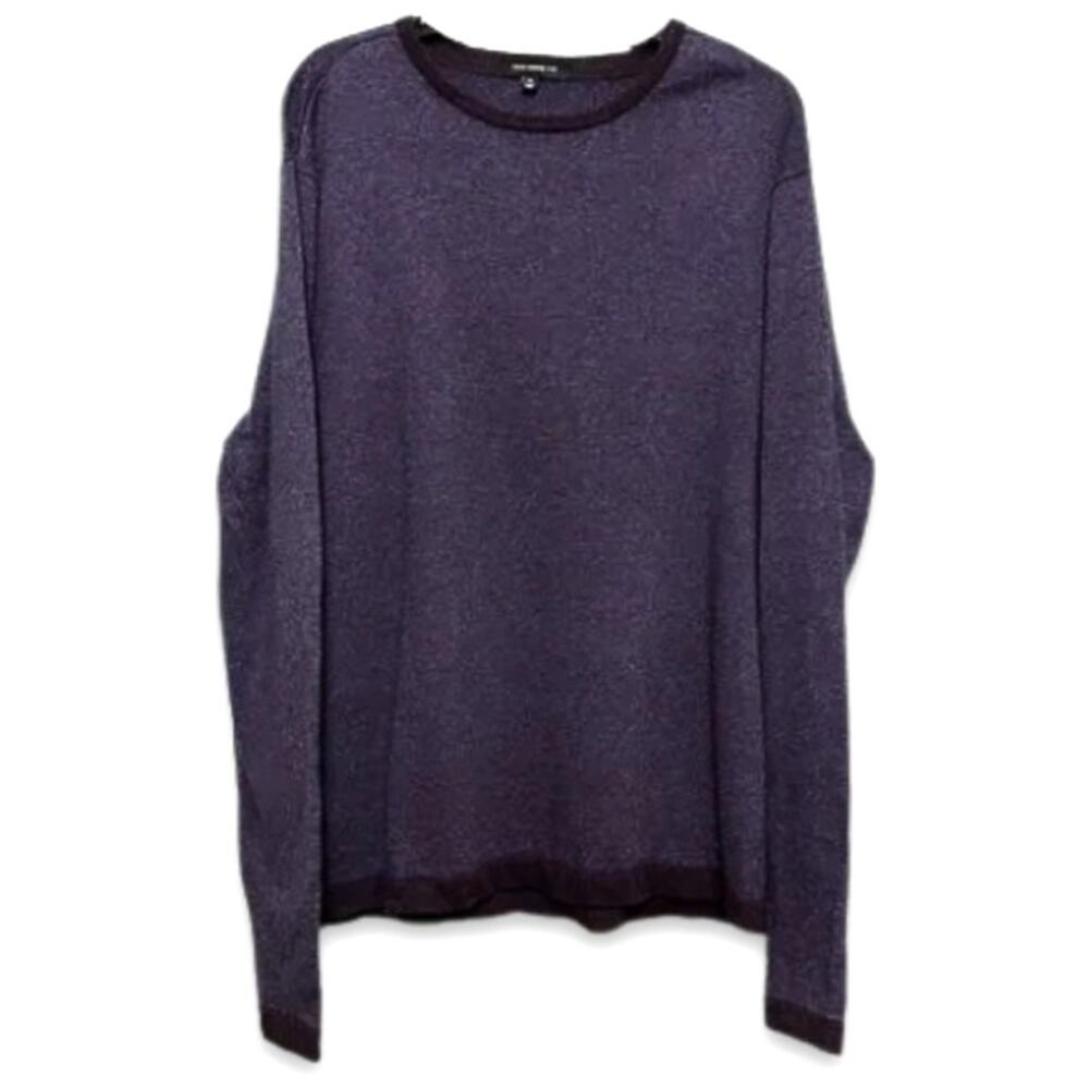 Westzeroone Pullover Sweater Crew Neck Long Sleeves Micro Striped Purple XL NWOT